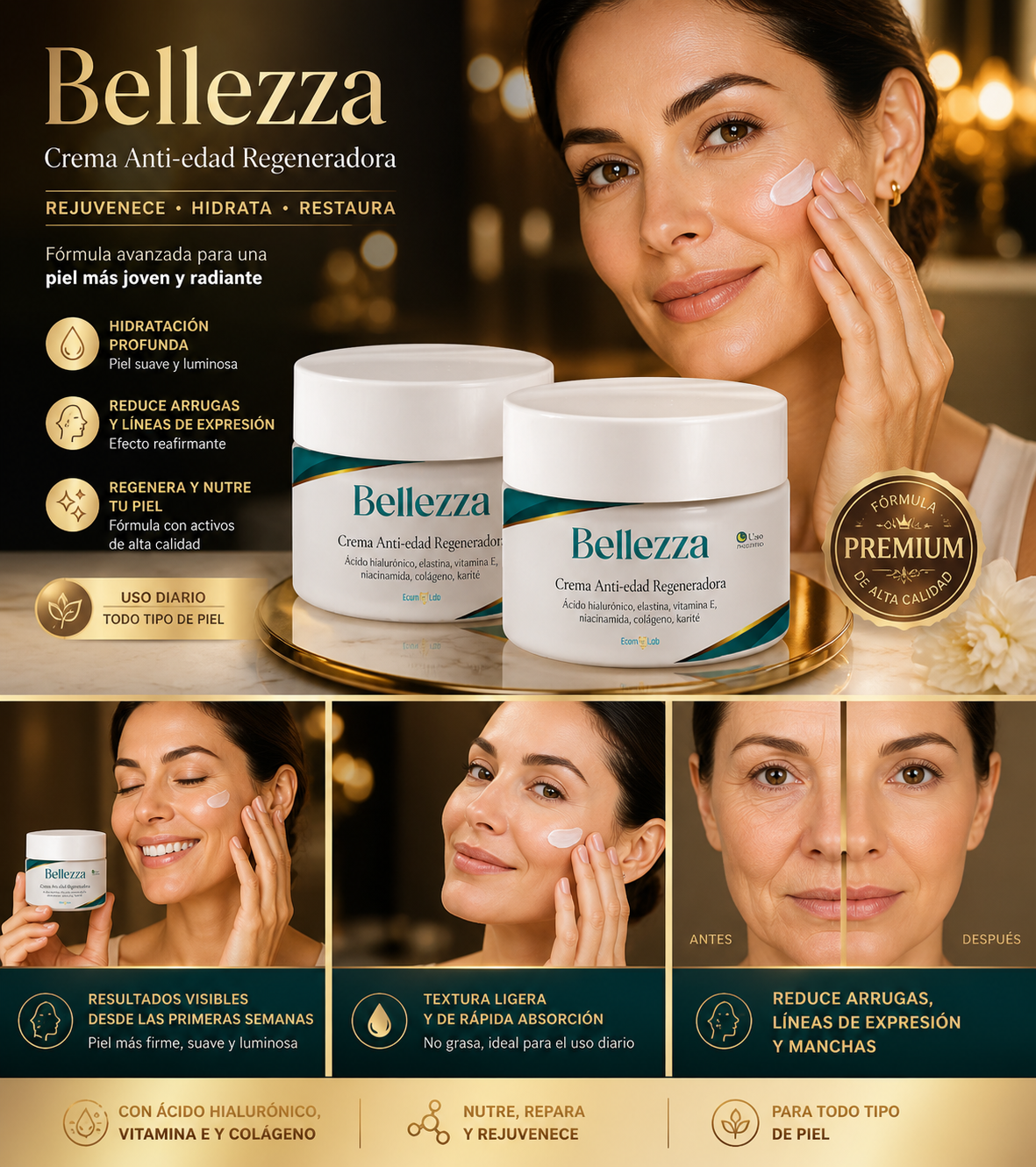 Bellezza Crema Facial anti edad