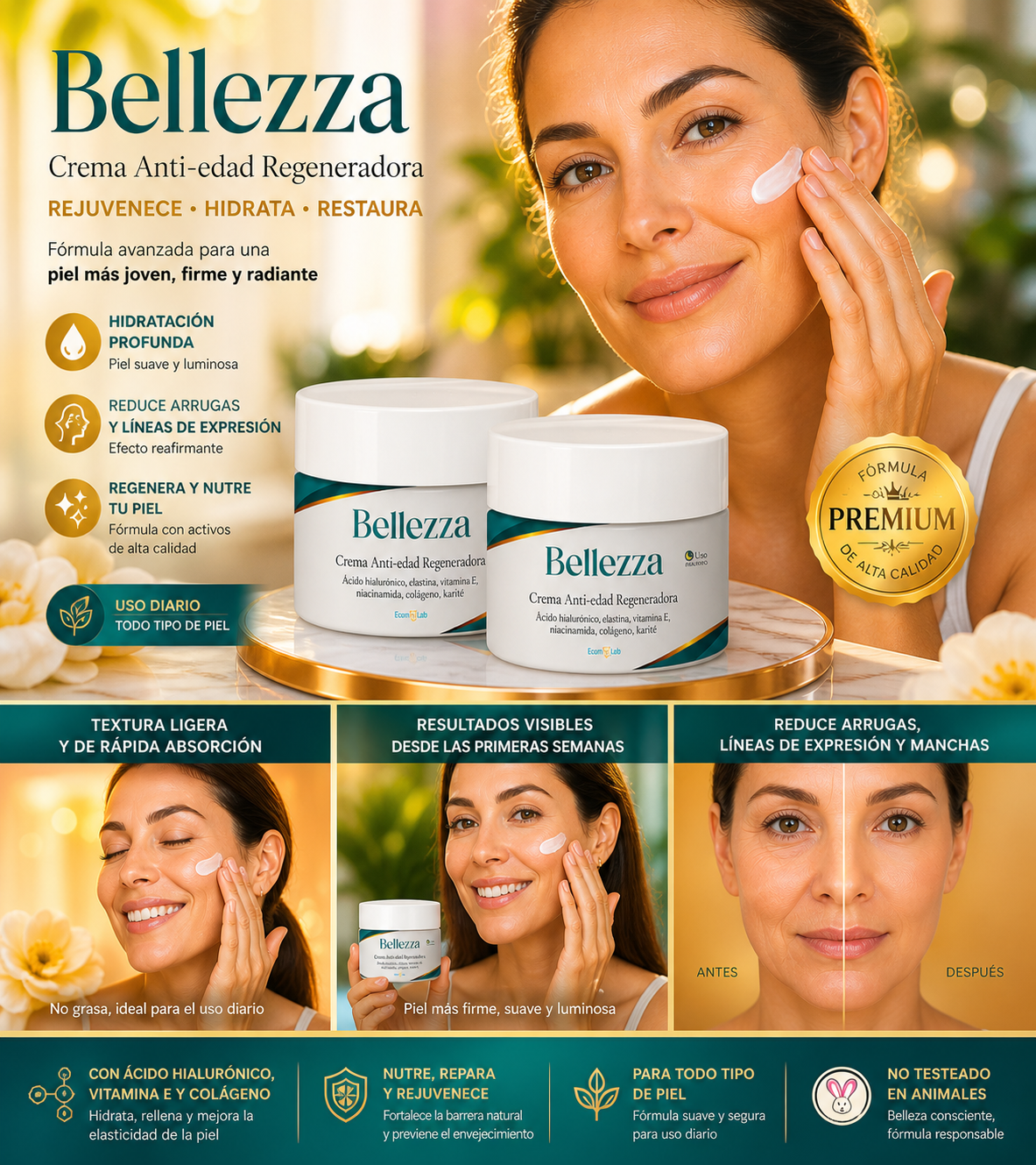 Bellezza Crema Facial anti edad