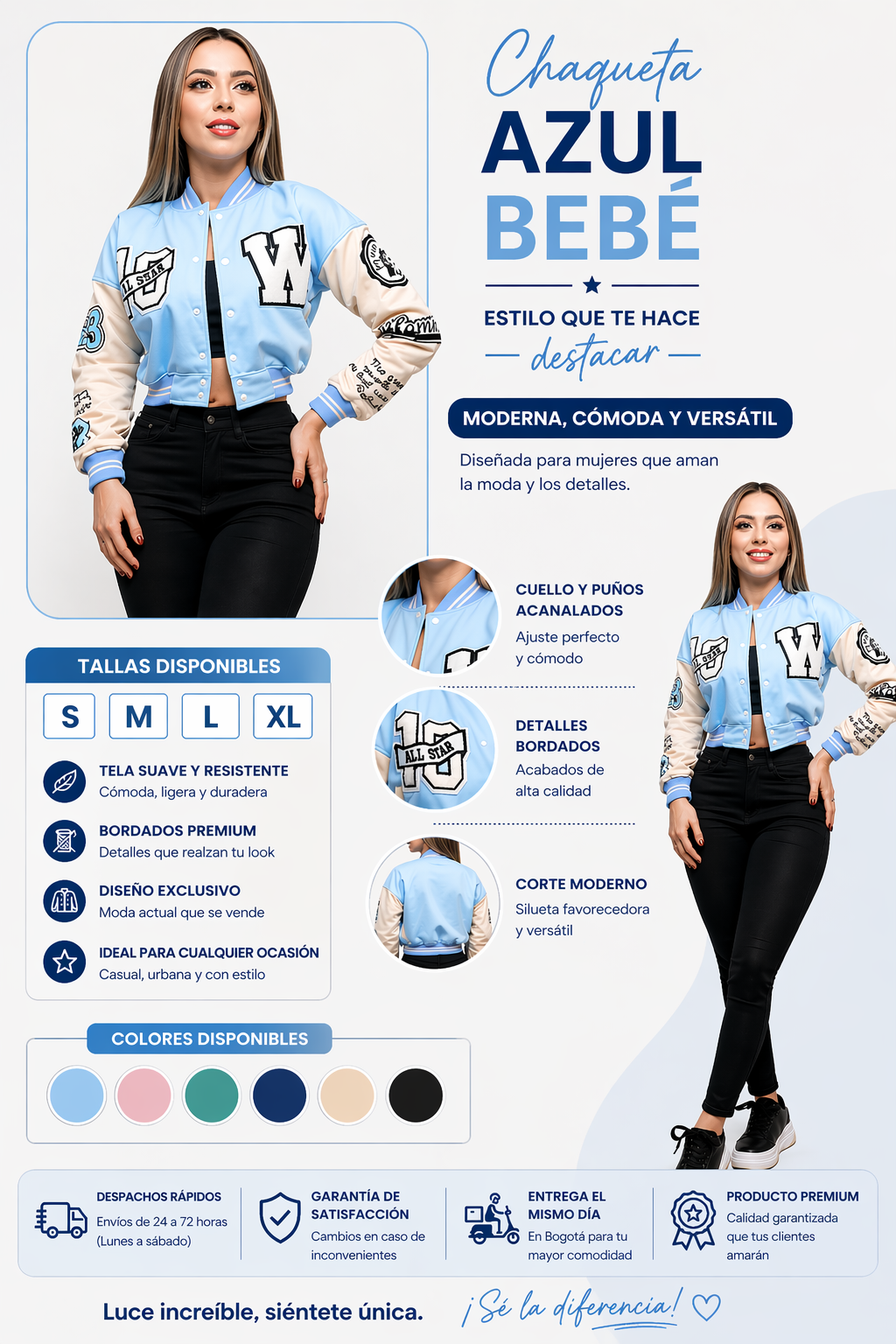 Chaqueta beisbolera de dama N01