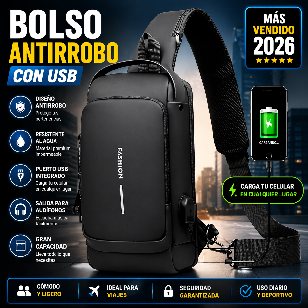 BOLSO ANTIROBO MANOS LIBRES