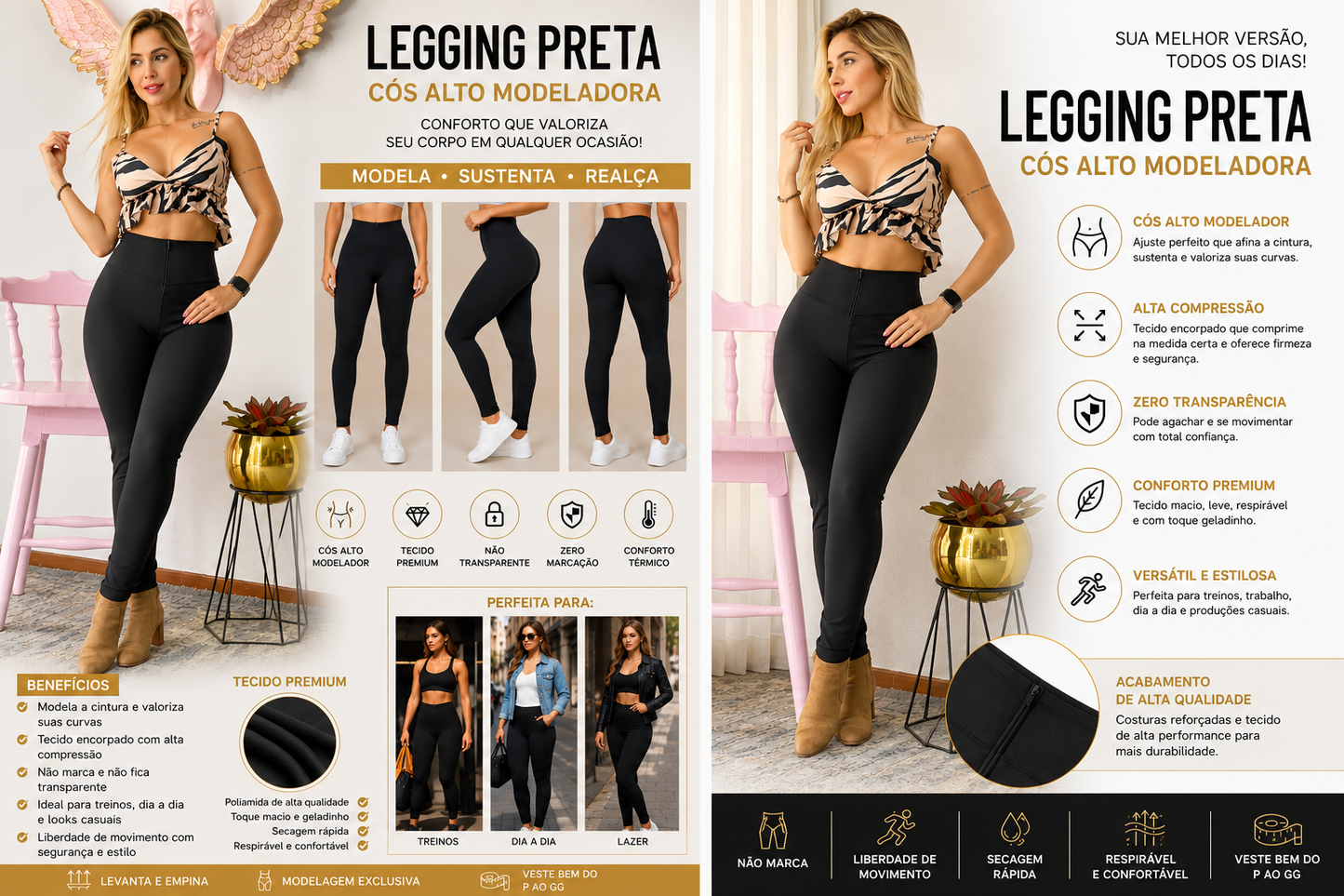 LEGGINS CONTROL DE ABDOMEN TELA SUPLEX
