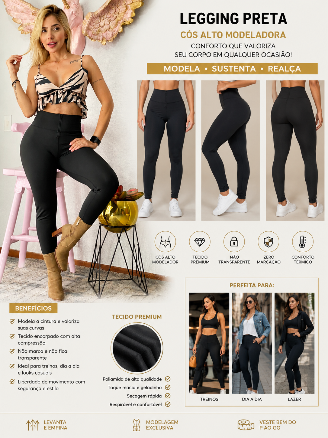 LEGGINS CONTROL DE ABDOMEN TELA SUPLEX