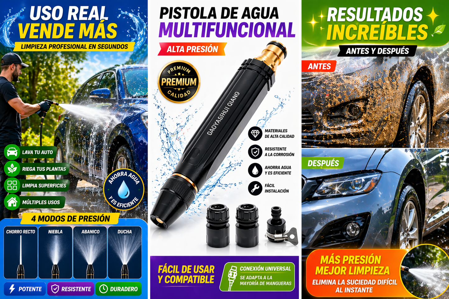 Amplificador fuerza manguera Boquilla