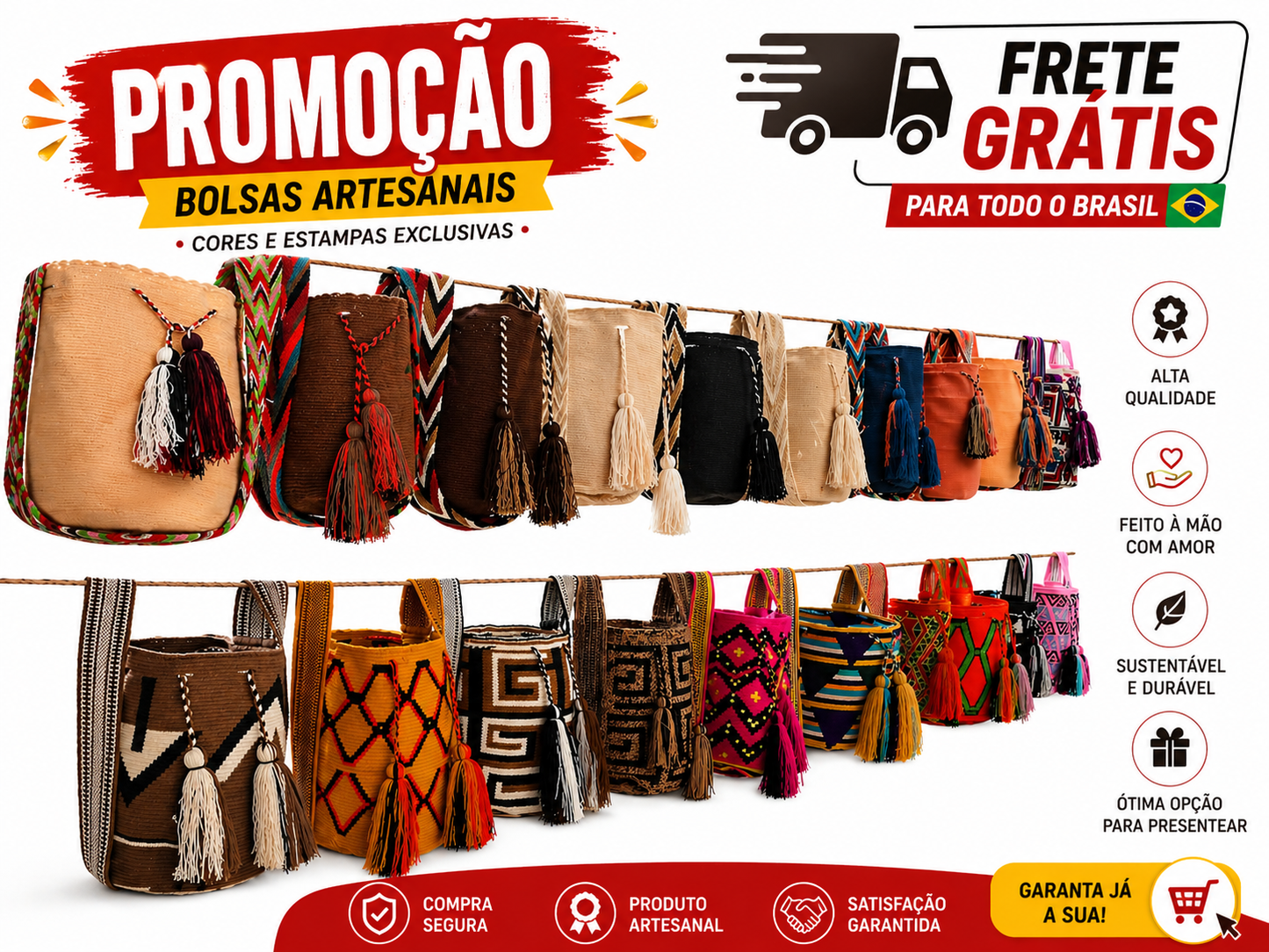 Mochila Wayuu con diseño