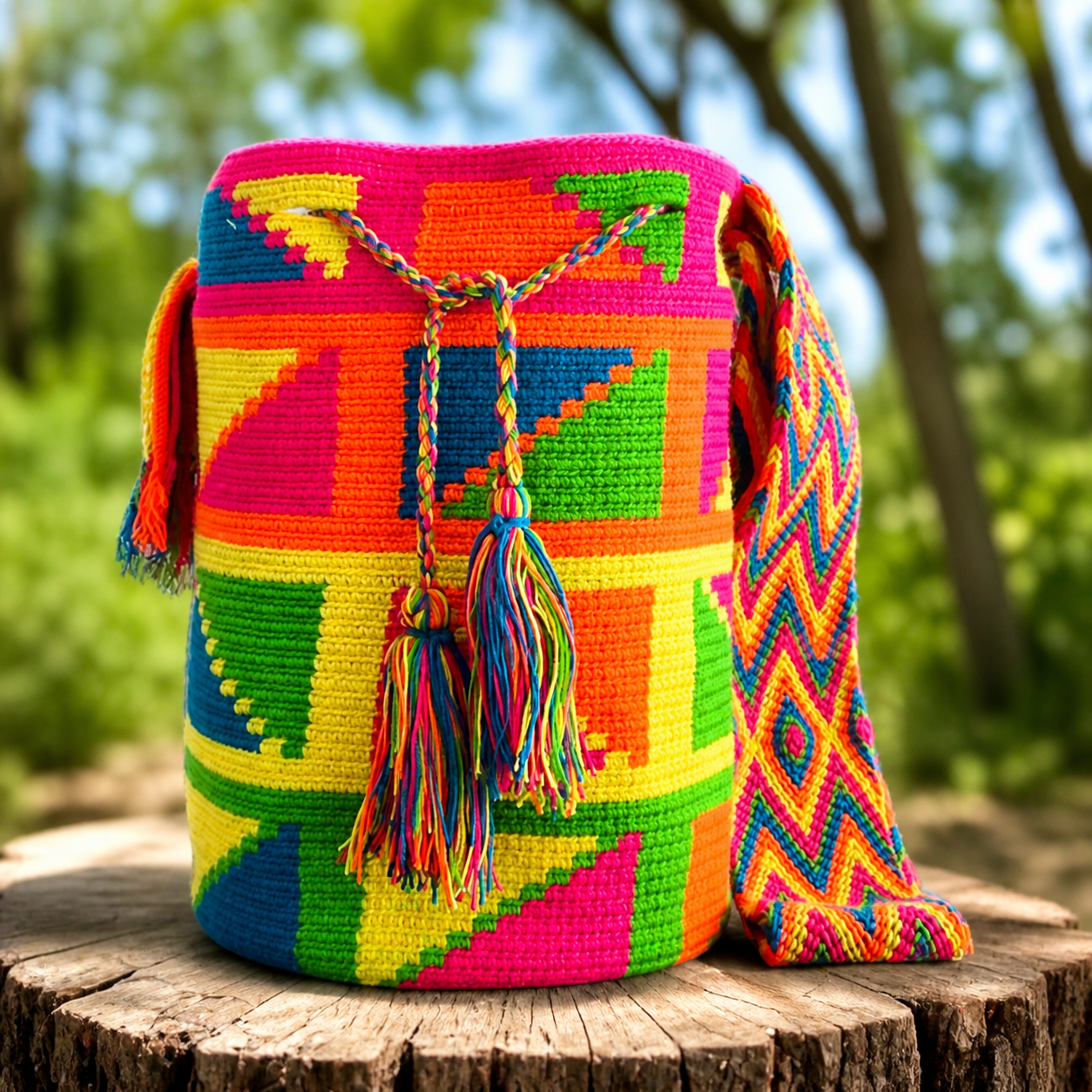 Mochila Wayuu con diseño