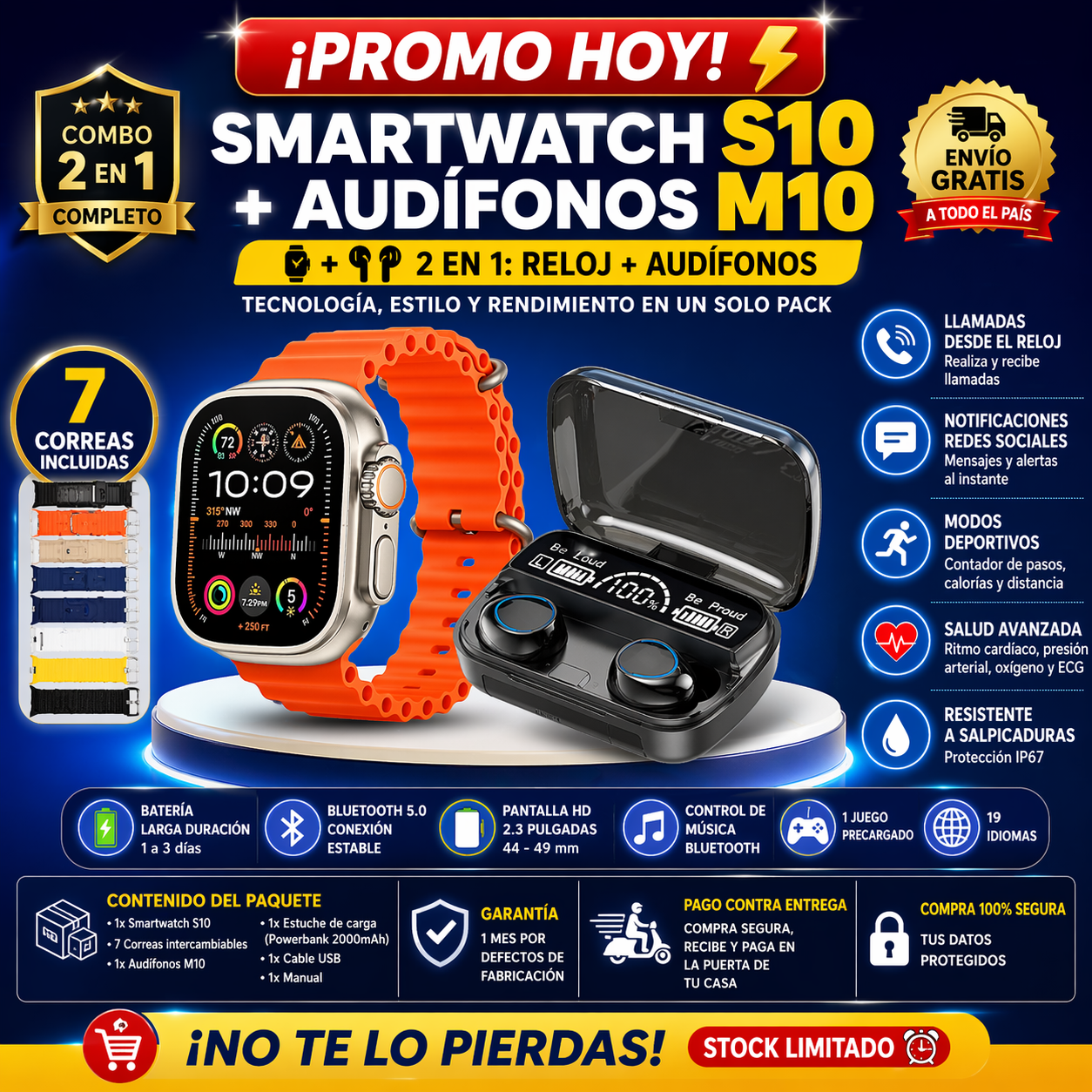SMART WATCH S10+AUIFONOS M10